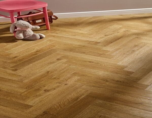 Reflective Ridge Laminate Flooring Teak Brown