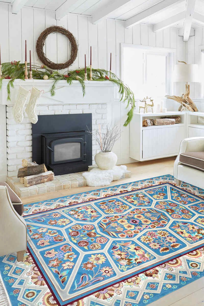 801 Nature Nest Turquoise Rug -Persian Rug 8x11ft - Image 1