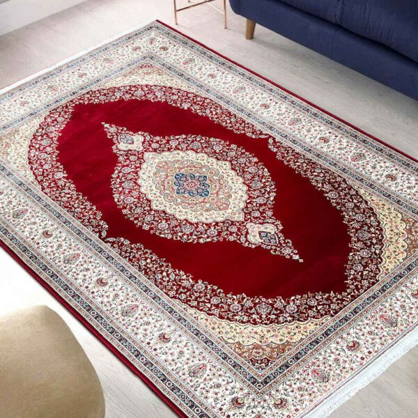Sunset Stitches Maroon Rug - Persian Silk Rug 4x6ft