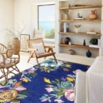 Floral Delight Blue Rug -Turkish Rug 5x8ft