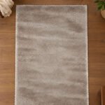 Beige shaggy rug for modern bedroom and living room décor