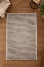 Beige shaggy rug for modern bedroom and living room décor