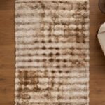 Beige shaggy rug for modern bedroom and living room décor