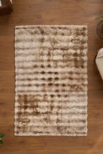 Beige shaggy rug for modern bedroom and living room décor