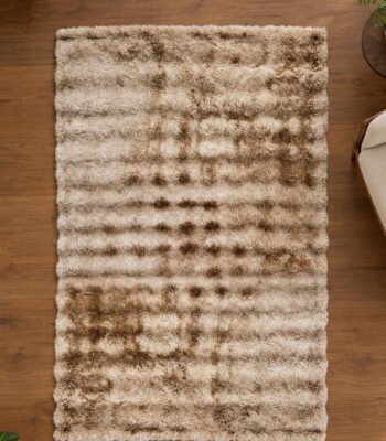 Beige shaggy rug for modern bedroom and living room décor