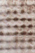 Plush pile and textured surface of a beige shaggy rug 3x5 ft