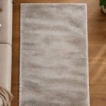 Beige shaggy rug for modern bedroom and living room décor