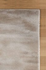 Beige shaggy area rug 4x6 ft viewed from another angle