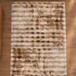Beige shaggy rug 4x6 ft for modern living room décor