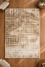 Beige shaggy rug for modern living room décor