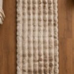 Brown shaggy rug displayed in a modern living room