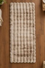 Brown shaggy rug displayed in a modern living room