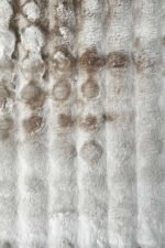 Detailed texture of a plush Brown shaggy rug