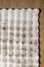 Brown shaggy area rug viewed from another angle