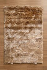 Brown shaggy rug with soft fluffy pile by Musa Carpets
