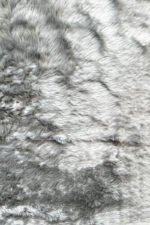 Grey shaggy rug with fluffy long pile for modern home décor