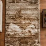 Brown shaggy rug displayed in a modern living room