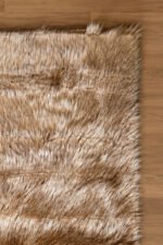 Brown shaggy area rug viewed from another angle