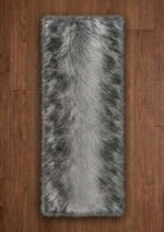 Grey shaggy rug 2.5x6 ft by Musa Carpets