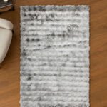 grey shaggy rug in living room