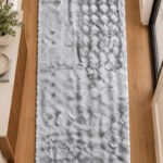 Grey shaggy runner rug 2.5x6 ft for modern interiors
