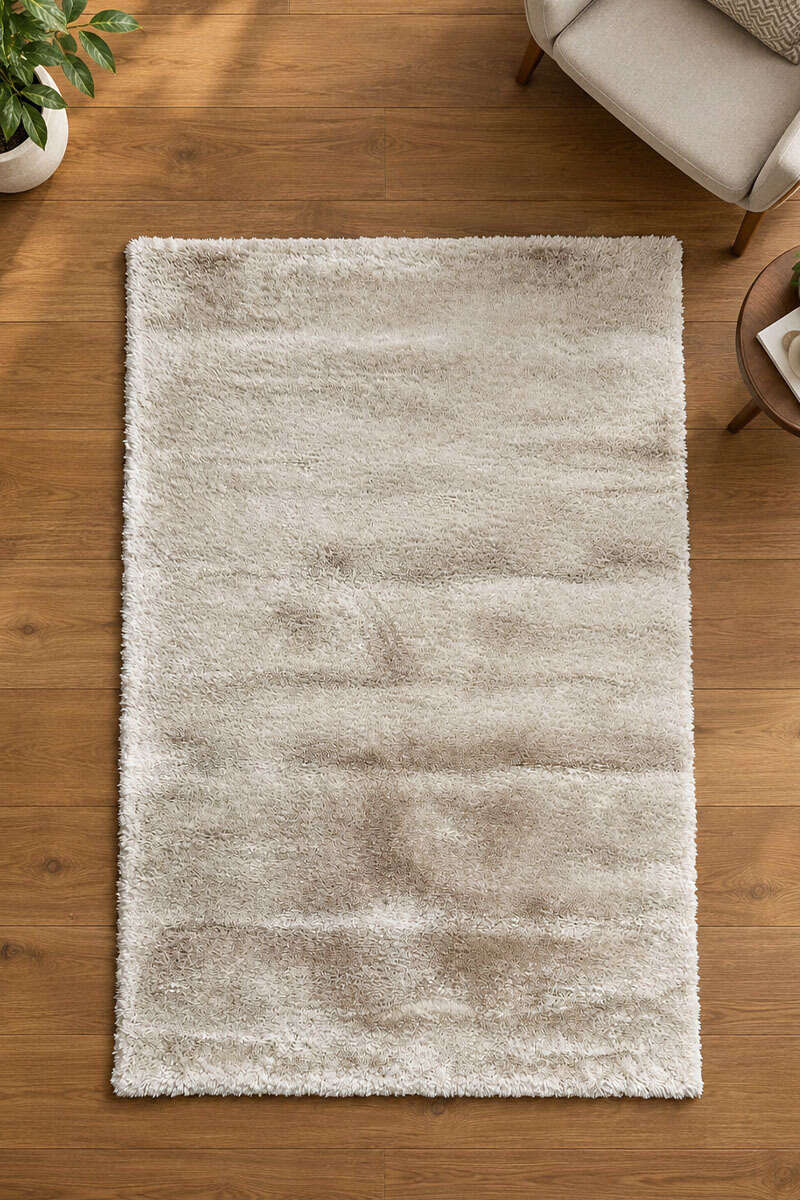 Ivory Shaggy Rug 3x5ft Plain a Ivory shaggy rug for modern bedroom and living room décor