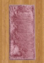 Pink shaggy runner rug 2.5x6 ft for bedroom décor