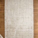 White fluffy shaggy rug for modern bedroom and living room décor