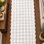 White shaggy runner rug 2.5x6 ft for modern home décor