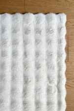 White shaggy runner rug 2.5x6 ft full product view